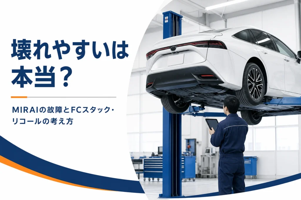 MIRAIを整備工場で点検しているアイキャッチ