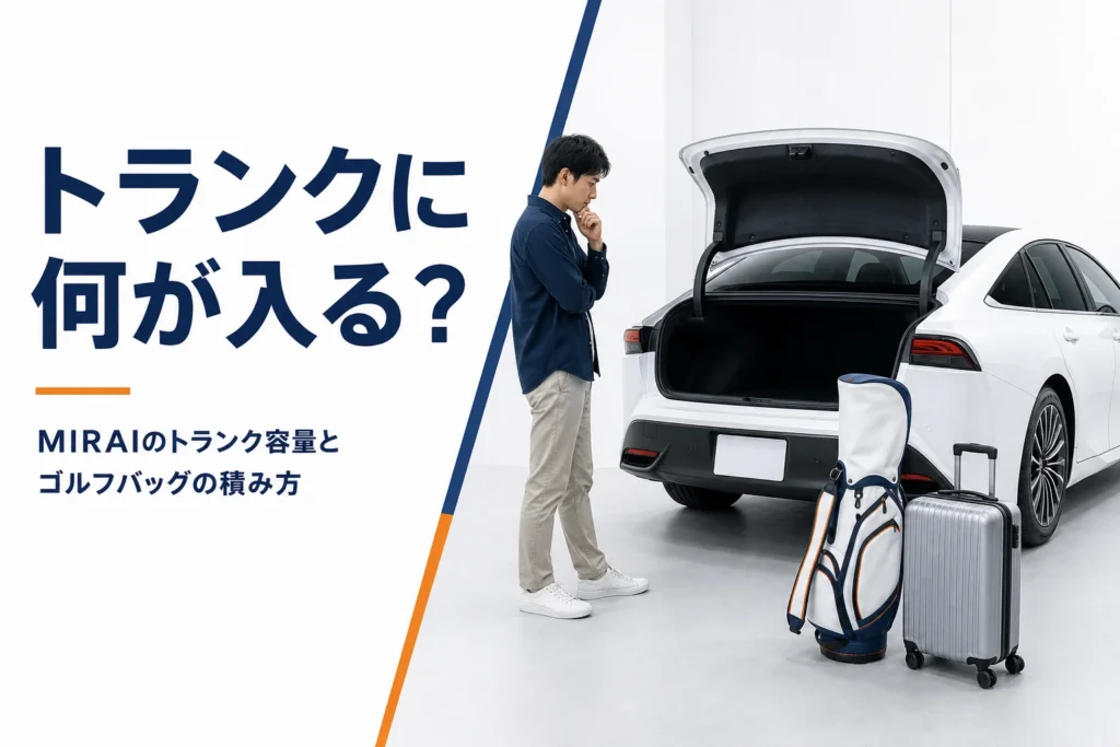 MIRAIのトランクとゴルフバッグ・スーツケースのアイキャッチ