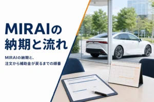 販売店の商談テーブルに置かれた見積書とカレンダー